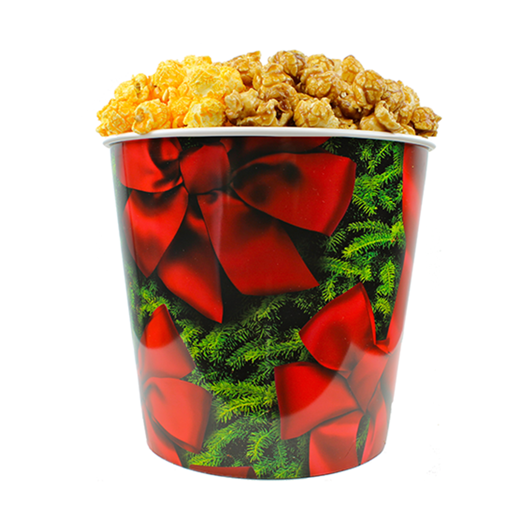 Red Bow 1-Gallon Popcorn Bucket