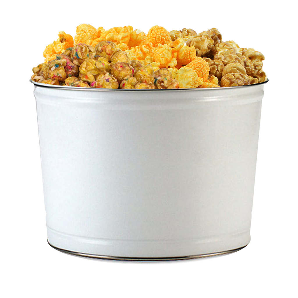 White 2-Gallon Popcorn Tin